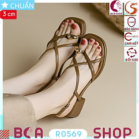 Giày xăng đan xỏ ngón nữ đế thấp màu đen 3p RO569 ROSATA tại BCASHOP kết hợp điểm nhấn tại ngón cái độc đáo, sang trọng