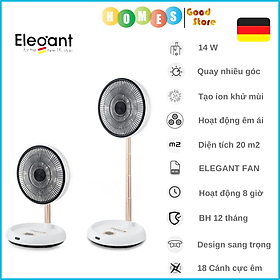 Mua Quạt Tích Điện  Gấp Gọn Thương Hiệu Đức ELEGANT Có Remote Sử Dụng 8 Giờ  Sạc 2.5 Giờ Công Suất 14W - Hàng Chính Hãng