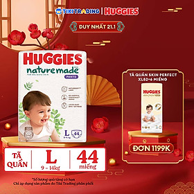 Tã/bỉm quần Huggies Naturemade M58/L44/XL38/XXL26