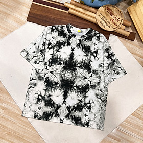 Áo Thun Tay Lỡ Lửng Loang Màu Xám Đen Tie Dye Tay Lỡ Form Rộng Nam Nữ Unisex - MM
