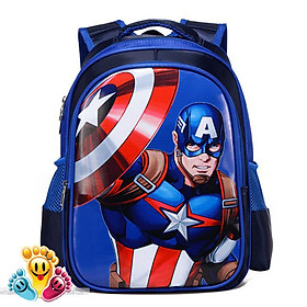 Balo - Cặp Sách Đi Học Bé Trai In 3D Các Nhân Vật Siêu Nhân Batman Người Nhện TE15