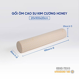 Mua Gối ôm cao su Kim Cương Honey 20x100cm ( kháng khuẩn  thoáng mát  100% cao su thiên nhiên)