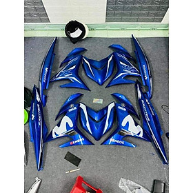 Tem rời exciter 150 xanh movitar, tặng kèm set logo, tem 3 lớp không bay màu
