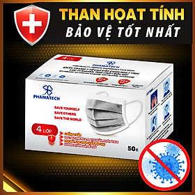 Khẩu Trang Y Tế Phamatech 4 Lớp – Cao Cấp Đặc Biệt Có Than Hoạt Tính và Kháng Khuẩn