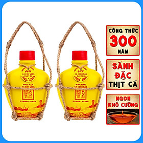 [COMBO 02 BÌNH GỐM 60 ĐẠM] Nước mắm Tĩn cá cơm vàng ruột đỏ độ đạm 60N 250ml rin nguyên chất không chất bảo quản