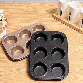 Mua Khay Nướng Bánh Cupcake DỤNG CỤ Khuôn Muffin 6 Bánh Chống Dính Cao Cấp MÀU ĐEN - TRAY6MUFFD