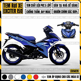 Tem Rời Dán Xe Exciter 150 Mẫu Chữ Cách Điệu | EX15029 | Decal Chế Ex150 Cao Cấp Chống Nước, Chống Bay Màu