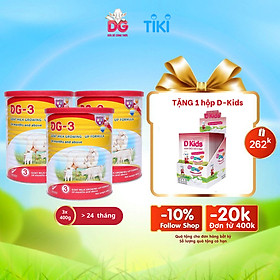 Combo 3 lon Sữa dê DG-3 400gr Tặng 1 hộp Viên sữa dê DKids