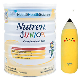 Sản Phẩm Dinh Dưỡng Y Học NUTREN JUNIOR Lon 800g - Tặng Gối Ôm Hình Bút Chì
