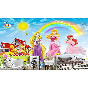 Mua Tranh dán tường 3D công chúa và cầu vồng TB61