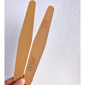 Dũa Nâu Da Bò Cao Cấp Có Kẻ Vạch Loại Dày Nhiều Form Vuông, Thẳng, Bầu, Thoi Dũa DINGXI Có Thước Đo Làm Nail Chuyên Nghiệp, Độ Nhám Tốt Dũa Thường