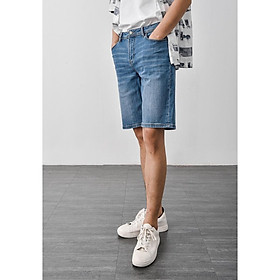 Quần short jeans nam màu xanh trơn 10S21DPS001 LASTORE MENSWEAR