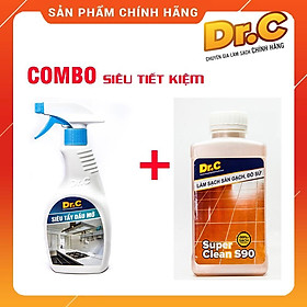 Combo Dr.C CHÍNH HÃNG siêu tiết kiệm  Siêu tẩy dầu mỡ Dr. C + Làm sạch sàn