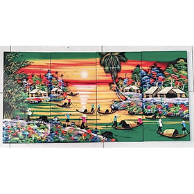 Mua Bộ Tranh sơn mài 4 tấm - ĐỒNG QUÊ / PHỐ CỔ VIỆT NAM - Size 50x80 cm / 60x120 cm