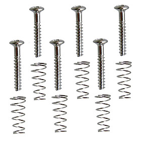 4-8pack 6 Pieces Electric Guitar Single Coil Pickup Screws+Springs Set Silver