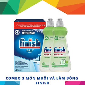 – Hộp 1,5Kg muối Finish  + 2 Chai 400ml nước bóng Finish
