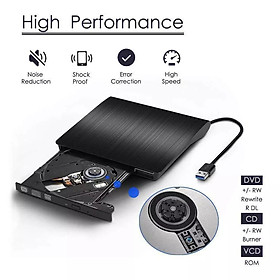 Ổ đĩa dvd rời cho laptop, desktop, máy tính bàn, ổ đĩa quang dvd rw gắn ngoài qua cổng USB hỗ trợ đọc, ghi đĩa dvd, cd không kén đĩa - Hàng chính hãng