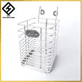 Mua Ống đựng đũa  muỗng 1 ngăn 100% INOX cao cấp  8x9x15 cm  dụng cụ nhà bếp tiện lợi.