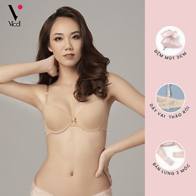 Áo lót nữ trơn Vicci AV.01 cúp chéo demi 3/4, đệm mút dày 3cm, có gọng siêu nâng đẩy ngực