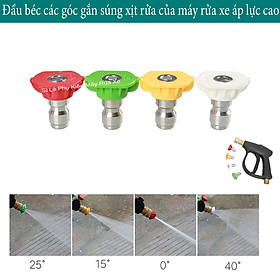 Mua Béc phun - Đầu Béc Các Góc Gắn Vòi Xịt Rửa Xe Áp Lực Cao ( Hàng Loại 1 ) - Ren nối nhanh 1/4 inch