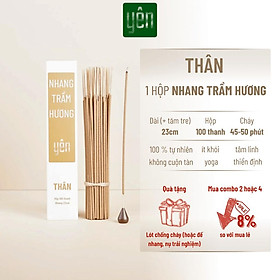 Nhang Trầm Hương Yên Loại Thân 23-30cm Hộp 100 thanh Sạch Tự Nhiên Ít Khói Dùng Thờ Cúng Xông Thơm - Nhang Trầm 23cm, Nhang Trầm 23cm