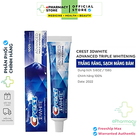 Kem đánh răng Crest 3D White trắng răng 158g ePharmacy