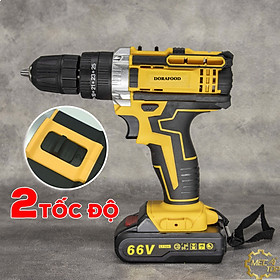 Bộ máy khoan pin, khoan tường, khoan sắt, khoan bê tông máy 2 pin, đảo chiều và mũi khoan