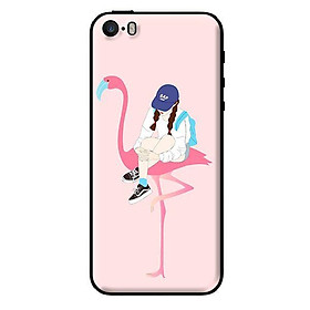 Ốp in cho iPhone 5 Hạc Hồng Và Cô Gái - Hàng chính hãng