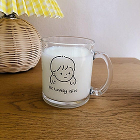 Cốc đôi bé gái, bé trai chất liệu thủy tinh cao cấp, dung tích 320ml, Baby Tôm. Cốc đôi đáng yêu