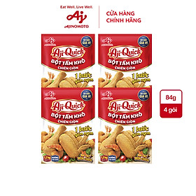 Combo 4 Gói Aji-Quick® Bột Tẩm Khô Chiên Giòn 84g/Gói