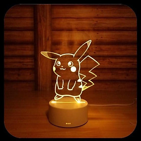 Mua Đèn để bàn trang trí PIKACHU - Tặng kèm hộp quà - đổi 3 màu sáng thân thiện với mắt - quà ý nghĩa cho người yêu