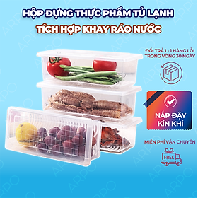 Mua Hộp Nhựa Tủ Lạnh Bảo Quản Thực Phẩm Trong Suốt TÍch Hợp Khay Ráo Nước Giúp Thức Ăn Tươi Lâu - Hộp Tủ Lạnh Có Nắp