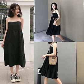 Váy 2 dây Maxi Đáng Yêu - Đầm 2 dây hở lưng dáng suông siêu xinh kèm ảnh thật