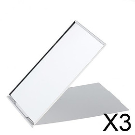 3xMini Travel Portable Folding Handbag Pocket Compact Makeup Mirror Silver M