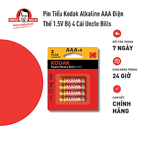 Mua Bộ 4 Pin tiểu Kodak Alkaline AAA điện thế 1.5V Uncle Bills IB0120