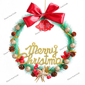 Mua Vòng hoa Noel TC03 Vòng Hoa Trang Trí Noel Vòng Nguyệt Quế Giáng Sinh Có Đèn