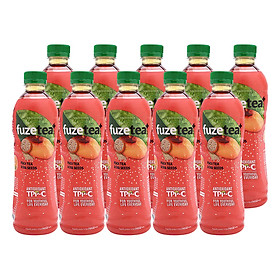 Lốc 24 Chai Trà Đào Và Hạt Chia Fuzetea+ (350ml / Chai)