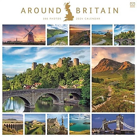 Sách - Around Britain Square Wall Calendar 2024 by  (UK edition, paperback)
