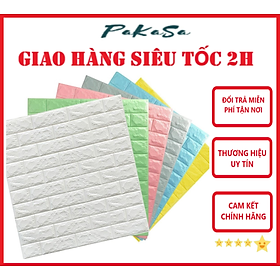 Bộ 10 Miếng Xốp Dán Tường Giả Gạch PaKaSa - Hàng Chính Hãng