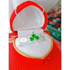 DÂY CHUYỀN BẠC MẶT ĐÍNH ĐÁ XANH XINH XẮN