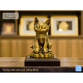 Mua Tượng mèo phú quý bằng đồng 16x11x10cm