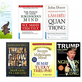 Combo 5 quyển: Sức Mạnh Tiềm Thức, Làm Điều Quan Trọng, Nghĩ Giàu Và Làm Giàu, Bí Mật Tư Duy Triệu Phú, Nghĩ Lớn Để Thành Công (Tặng kèm bookmark danh ngôn hình voi)