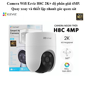 Camera Wifi EZVIZ H8C 4MP 2K, Quay Quét 360 Độ, Đàm Thoại 2 Chiều, Ghi Hình Màu Ban Đêm- Hàng Chính Hãng - Kèm Thẻ Nhớ 64G