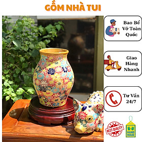 BÌNH BÁCH HOA 25CM GỐM SỨ NAM BỘ CẮM BÔNG TRANG TRÍ DECOR