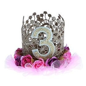 Baby Crown Rose Flower Tiara Headband Hairband Birthday Cake Smash Party Prop