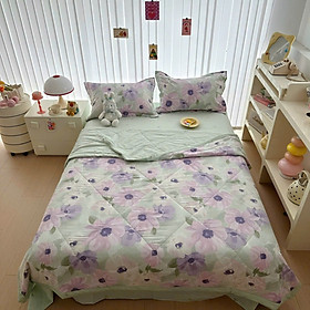 Bộ chăn chần ga gối cotton organic Lidaco cotton nguyên sinh 100% mềm mịn decor phòng ngủ vintage