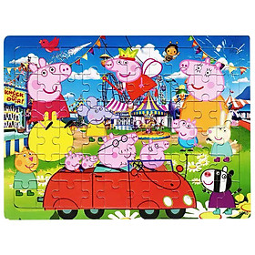Đồ Chơi Tranh Ghép Hình Bằng Gỗ 60 Mảnh Hoạt Hình Heo Peppa