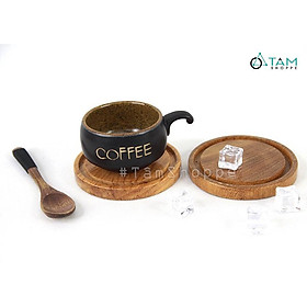 Lót ly bằng gỗ nguyên khối LOTLY-01