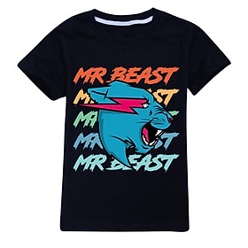 Áo Thun Cotton Tay Ngắn In Chữ Mr Beast Thời Trang Mùa Hè Cho Bé áo mát chất xịn