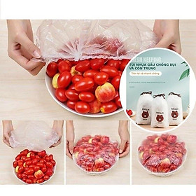 Mua Set 100 Màng Bọc Thực Phẩm Túi Gấu Có Chun Co Giãn Tái Sử Dụng